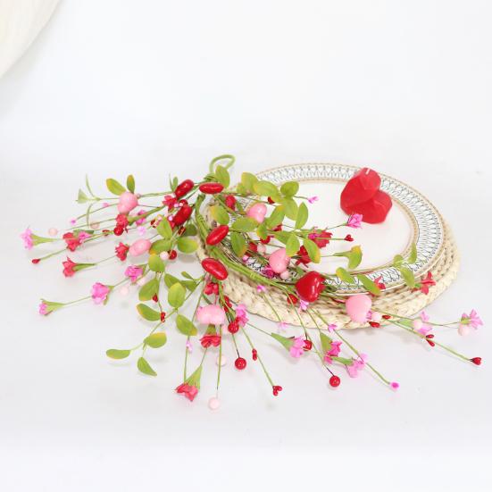 Сваг Сердце-Капля ко Дню Святого Валентина для Входной Двери Искусственные Красные Розовые Ягоды в Форме Сердца Сваг Венок для Свадьбы Рождественской Вечеринки Сада Патио