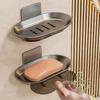 2Pcs Punch-Free Wall-mounted Soap Dish Aluminum Soap Storage Tray Soap Dish Holder  Kitchen