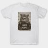 Funny I Hate People Cat with Sign Graphic Printed Black T Shirt Unique Anti Social Humor Design for Unisex Unisex Cool Streetwear