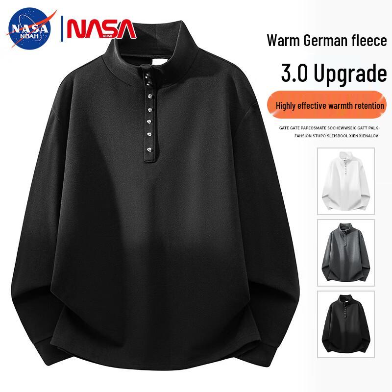 NASA NOAH Men's Warm Stand-Collar Pullover Sweatshirt