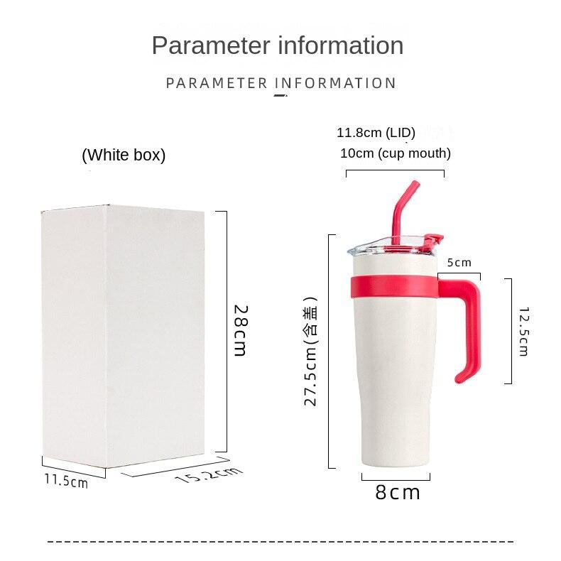 Big Mac Frost Cup Нержавеющая сталь 40 унций Изоляционная чашка с ручкой Большая емкость Чашка для воды Офисная соломенная чашка