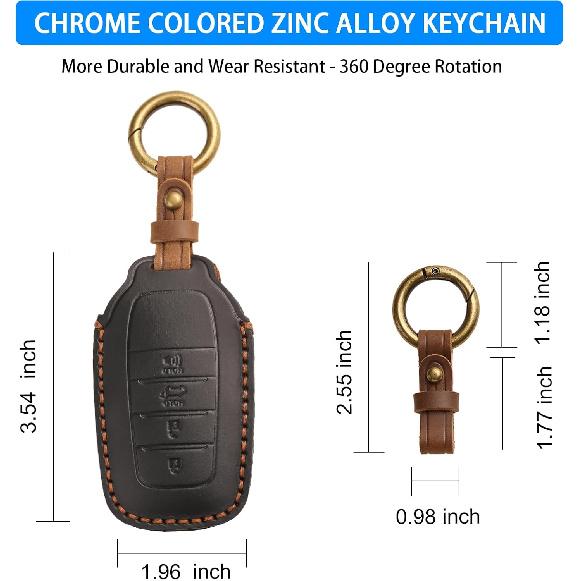 QBUC for Toyota Tundra  Leather Key Fob Cover, 4 Button Key Holder Protector for Toyota -2025 Land Cruiser Venza RAV4 Corolla Sequoia Sienna Crown