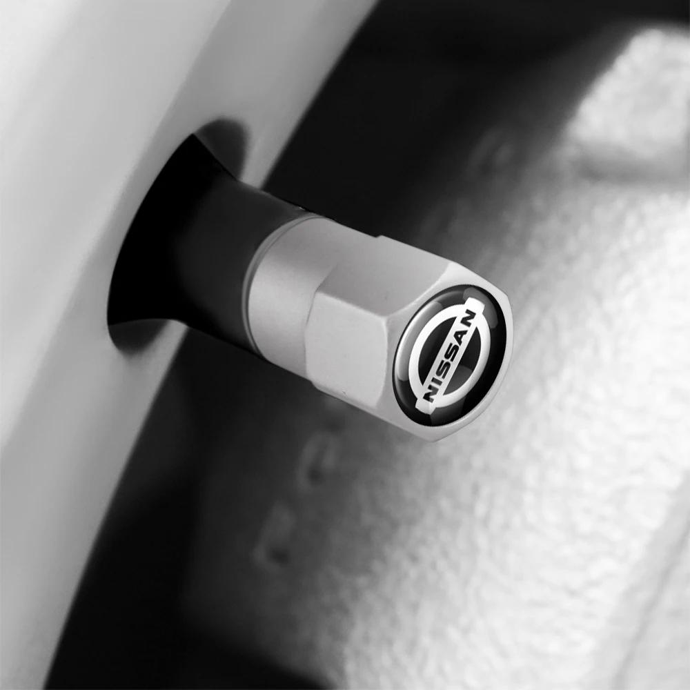 CGCBZC1 4pcs Car Tire Valve Cover Aluminum Tire Dust Cover Airtight Cover Car Accessories For Nissan Nismo X-Trail 1 J32 Almera Qashqai