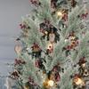Artificial Snow Pine Branches Fake Cedar Plants Berry Pine Needles Wreath Vine Rattan Xmas Tree Garlands Christmas Party Decor