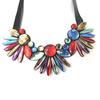 Les Trésors De Lily [M9357] - 'Sissi' Black Multicolor Designer Necklace
