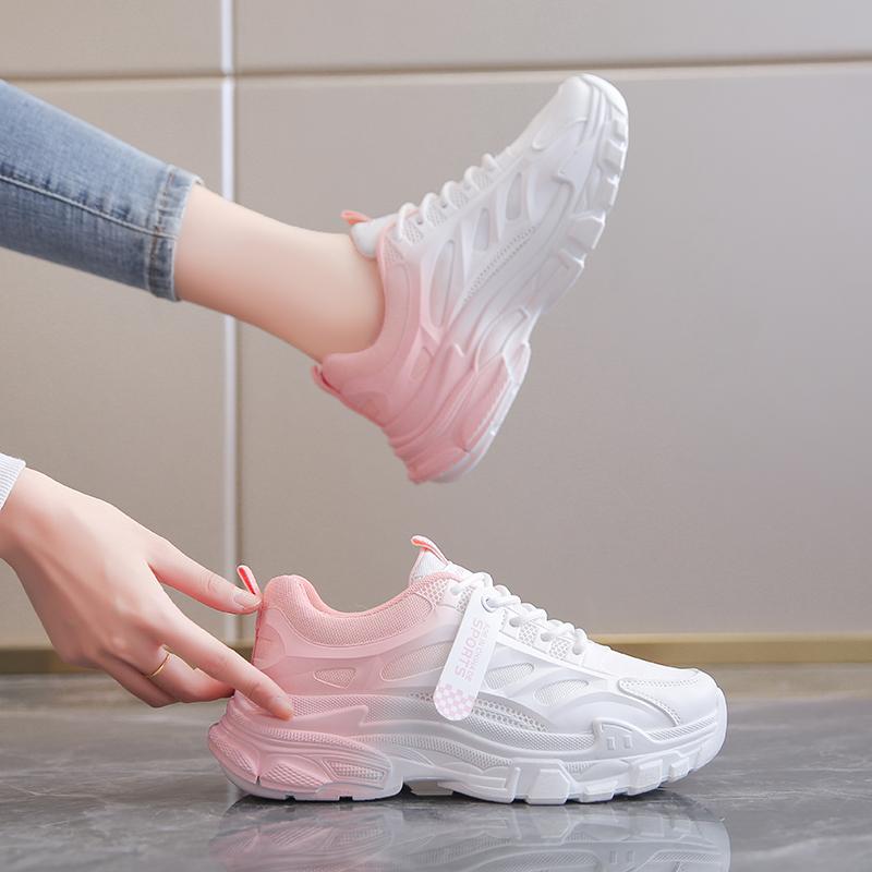 CRLAYDK женские кроссовки для ходьбы на платформе нескользящие кроссовки для бега градиент дышащие тренировки для девочек спорт комфорт теннис