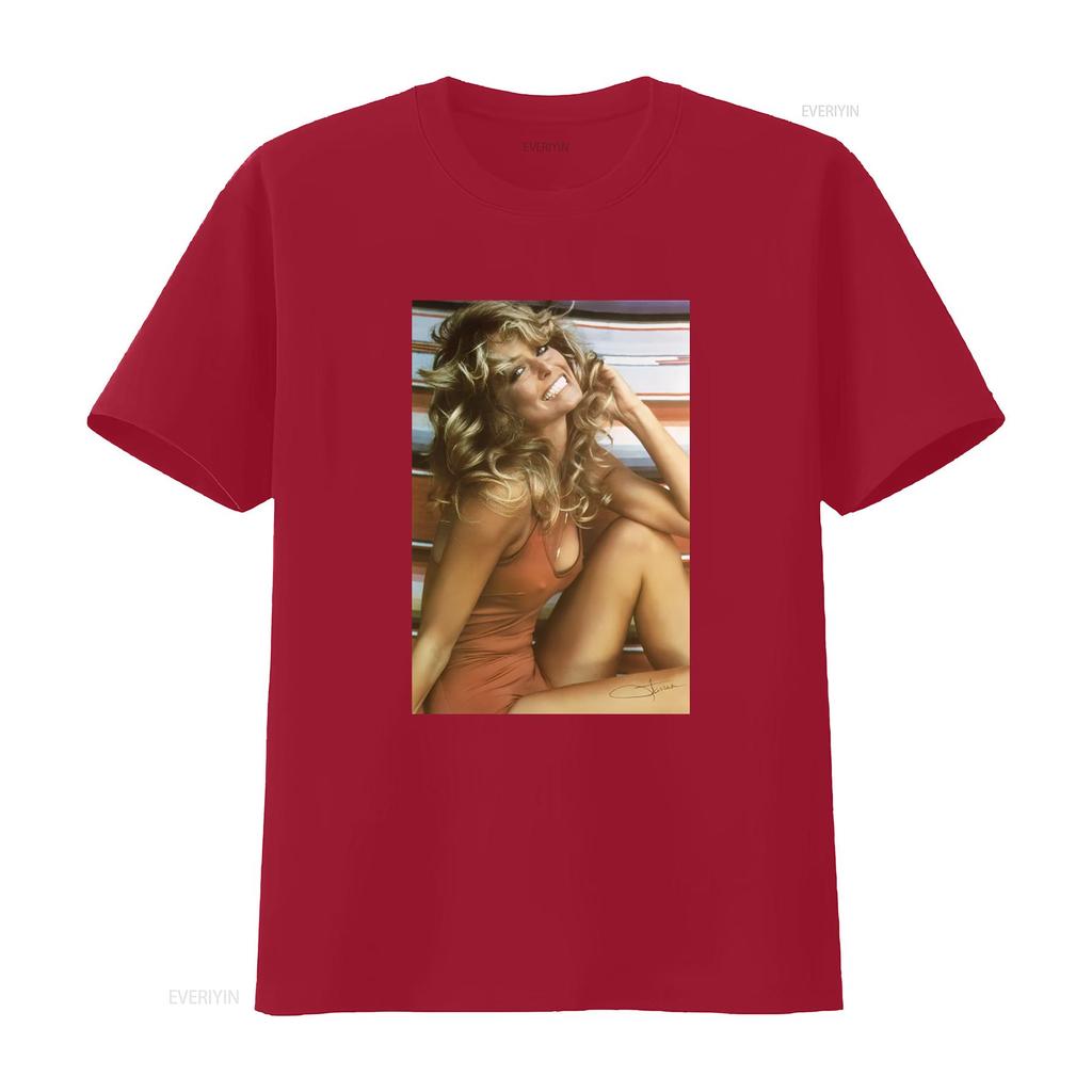 FARRAH FAWCETT Vintage Red Bathing Suit Print T Shirt Retro Style High Quality Fabric Small Size vintage Washed streetwear