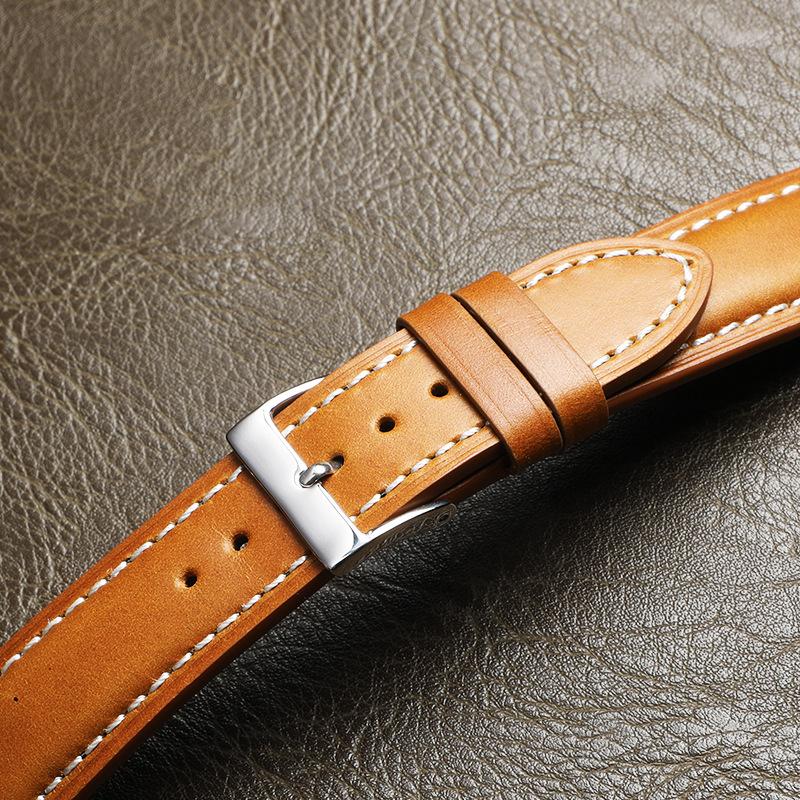 Oil Wax Leather Leather Strap Soft Bright Universal First Layer Retro Bowl With Accessories Switch Ear Pin Buckle