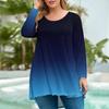 Women's Fashion Large Size Round Neck Long Sleeve Casual Print Loose Pullover Top T-Shirts Women’s