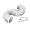 Dryer Vent Hose Air Duct Flexible Adjustable PVC Heavy Duty Air Duct Hose with 2 Screw Clamps for HVAC Ventilation