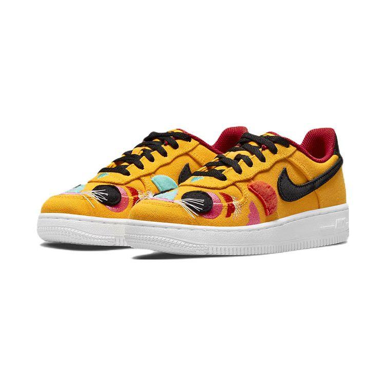 Nike Force 1 LV8 PS Chinese New Year — университетские золотые детские кроссовки желто-белые тренажерно-красные DQ5071-701