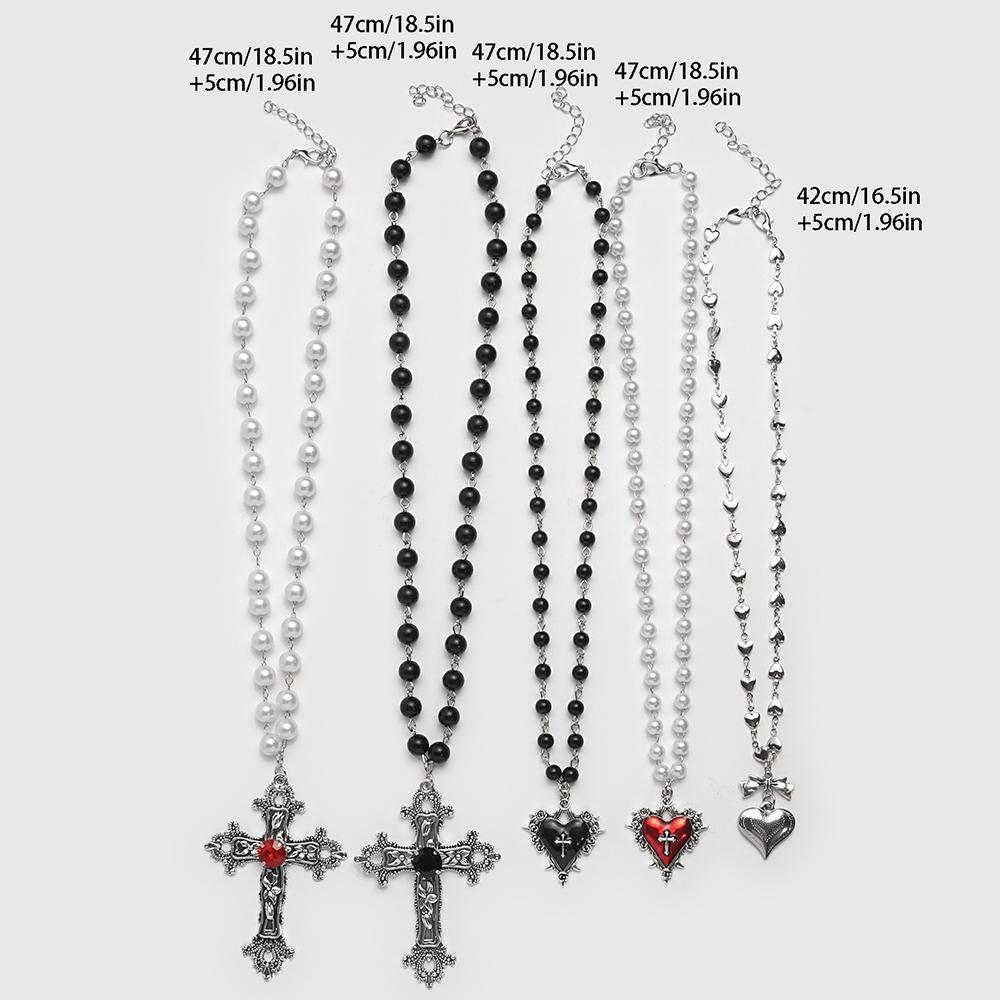 Y2k Gothic style zircon couple cross love pendant necklace, suitable for Christmas and Valentine's Day gifts for lovers and frie