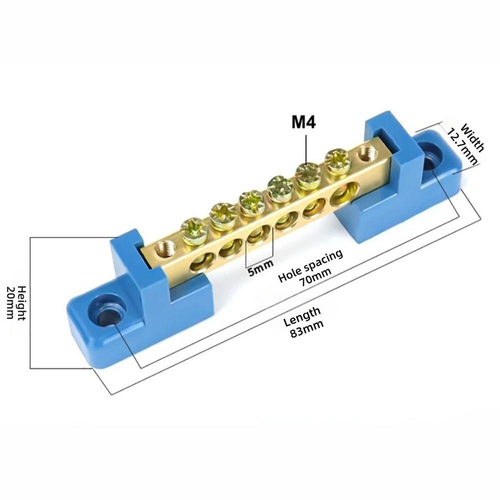 4/6/8/10/12 Отверстий Медная Заземляющая Шина Тип Высокий Мостик Нулевая Заземляющая Проводка Соединение Распределительная Коробка