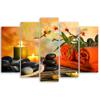 Five piece picture canvas print Stones Zen Flower