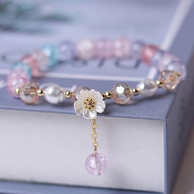 Хрустальные бусины Браслет Женщины Жемчужный Цветок Кулон Дружбы