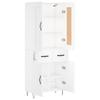 Highboard White 69.5 x 34 x 180 cm Particleboard
