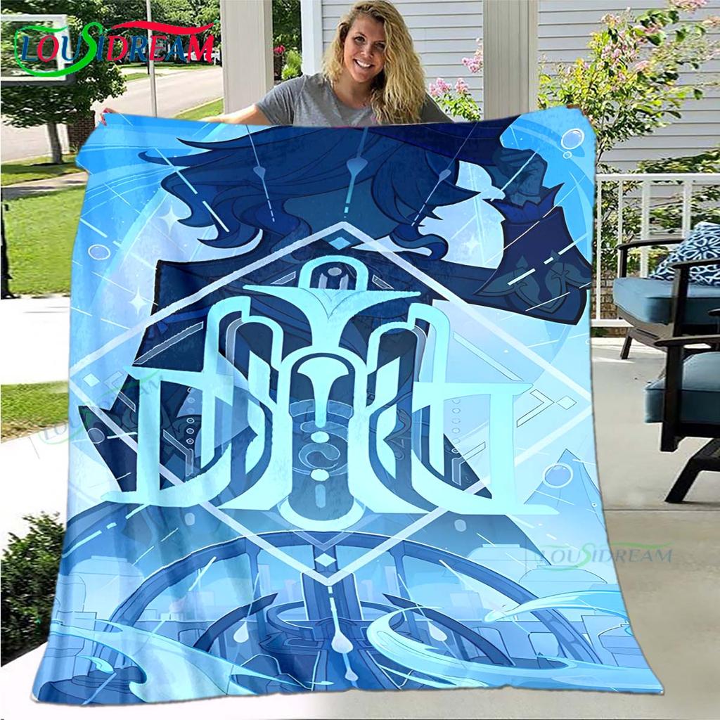 Горячий плед с узором рун Genshin Impact, тонкий фланелевый плед, портативный плед для дома, путешествий, офиса, на обеденный перерыв, подарок на день рождения