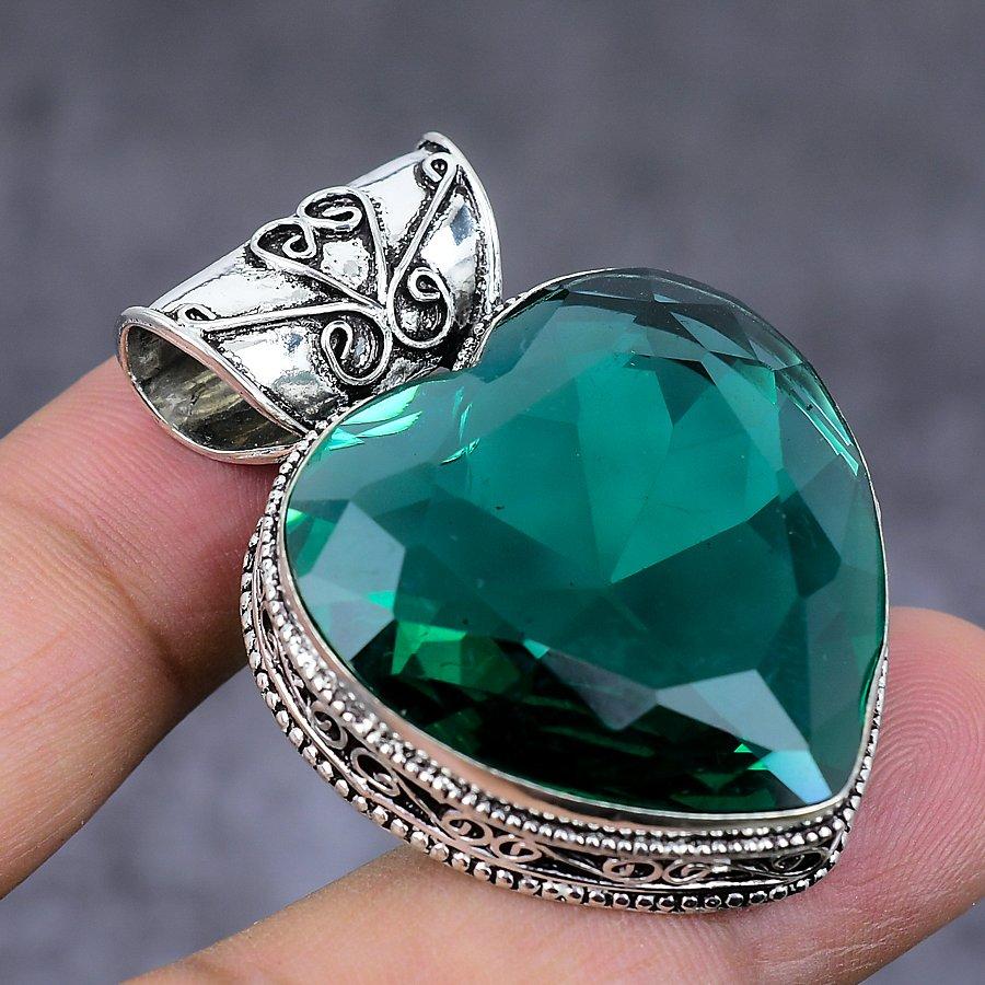 Подвеска из натурального индиголита и турмалина из стерлингового серебра 925 пробы 1,77 дюйма R7S39