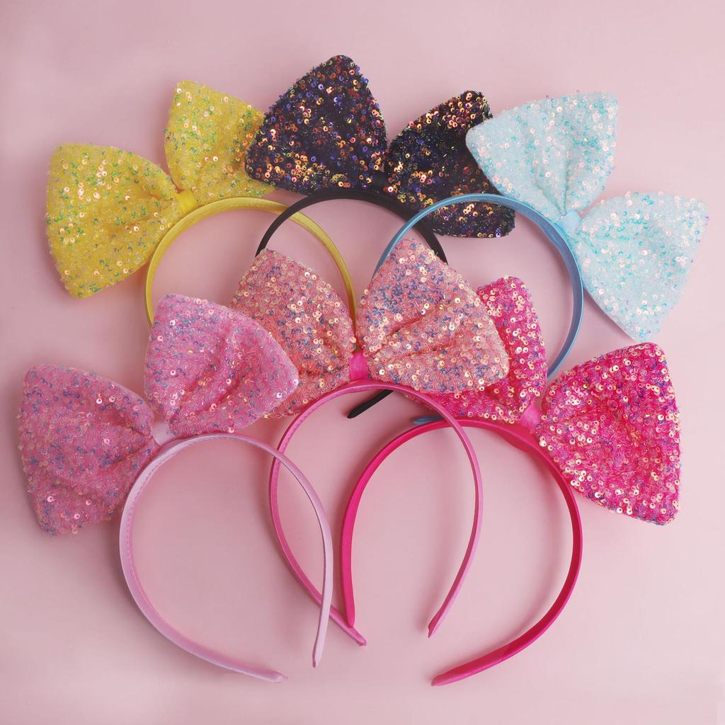 Colorful Glitter Bow Headband - Festival & Party Accessory for Kids