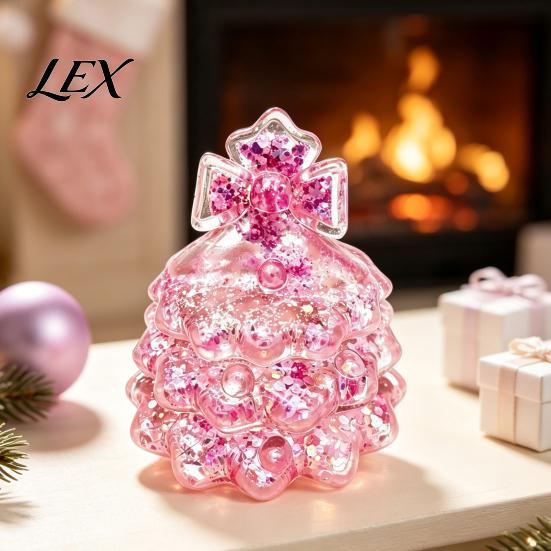 Mini Tree Fidget Toy Glitter Christmas Squeeze Toy, Xmas Sensory for Stress Relief, Clear TreeToy Slow Rise Holiday Gift Kids Adults