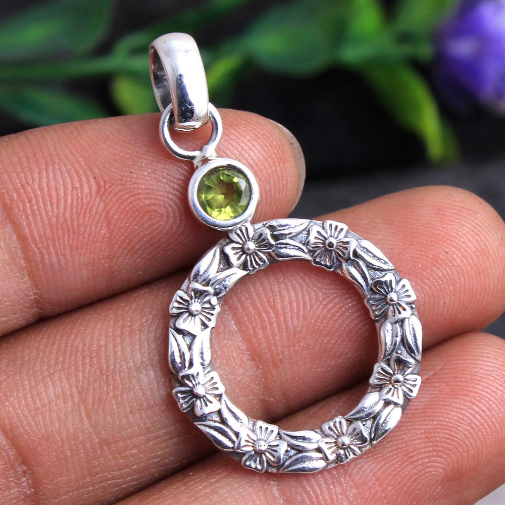 Подвеска ручной работы с синим топазом, перидотом, аметистом, ларимаром, цитрином, 100% стерлингового серебра 925 пробы, ювелирные украшения