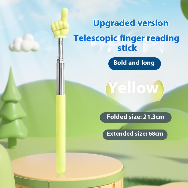 Durable Stainless Steel Teaching Pointer Telescopic Rod Finger Design Teaching Stick Classroom Finger Teachers
