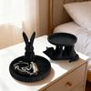 Black Cat Jewelry Tray 3D Printed Rabbit Storage Tray Multi-purpose Jewelries Trinket Keys Holder
