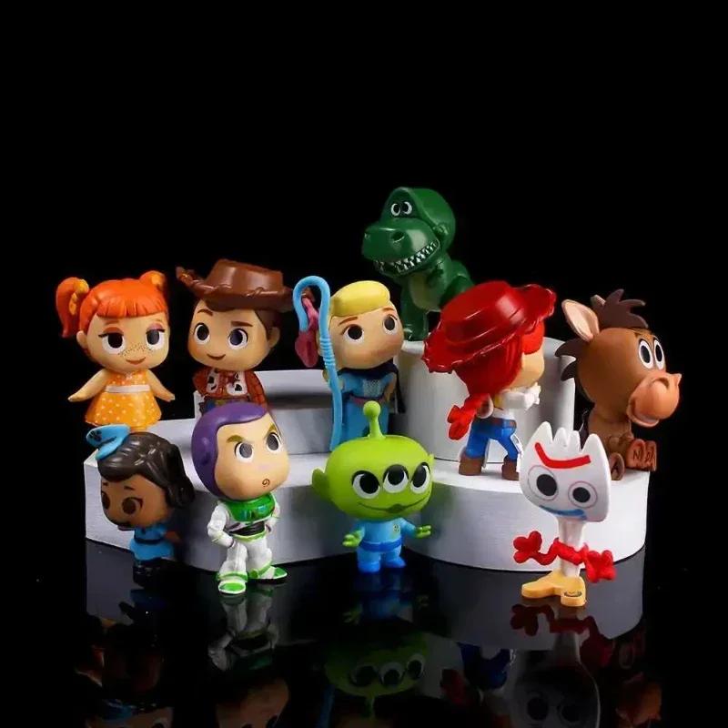 10pcs/lot Cartoon Movie Decoration Accessories - Woody Buzz Lightyear Alien Action Doll Models Cute Home Ornament Gifts*