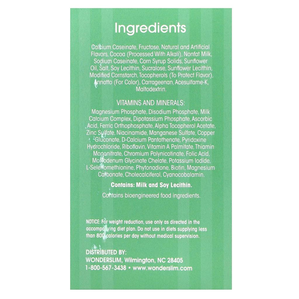 WonderSlim Пшеничный коктейль, кокосово-мятный крем, 7 упаковок по 28 г каждая