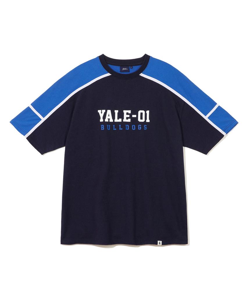 YALE 01 Бульдоги Футболка с цветными полосками Темно-синяя