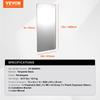 VEVOR Wall Mounted Makeup Mirror, 0.15" Thick, 32" x 72" Mirror with Aluminium Alloy Frame & Explosion-Proof Film