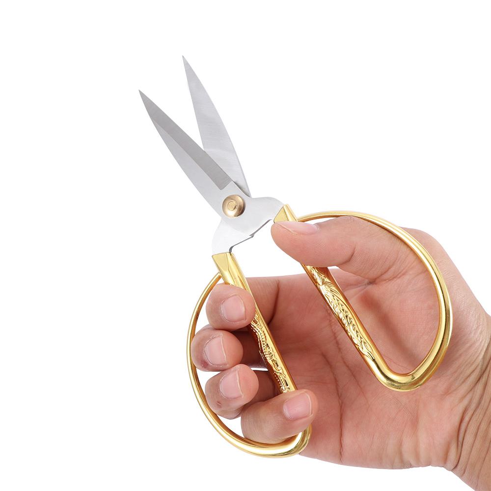 Gold Durable Craft Fabric Short Cutter Sewing Tool Household Shears Scissors Tailor Scissor