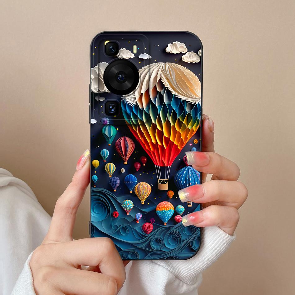 For Huawei P60 Pro Art Phone Case Cute Design Soft Liquid Silicone Back Cover For HuaweiP60 P 60 Anti Drop Durable Bumper Funda