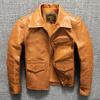 Куртка из телячьей кожи высшего слоя, куртка из натуральной кожи, мужская короткая осенне-зимняя куртка