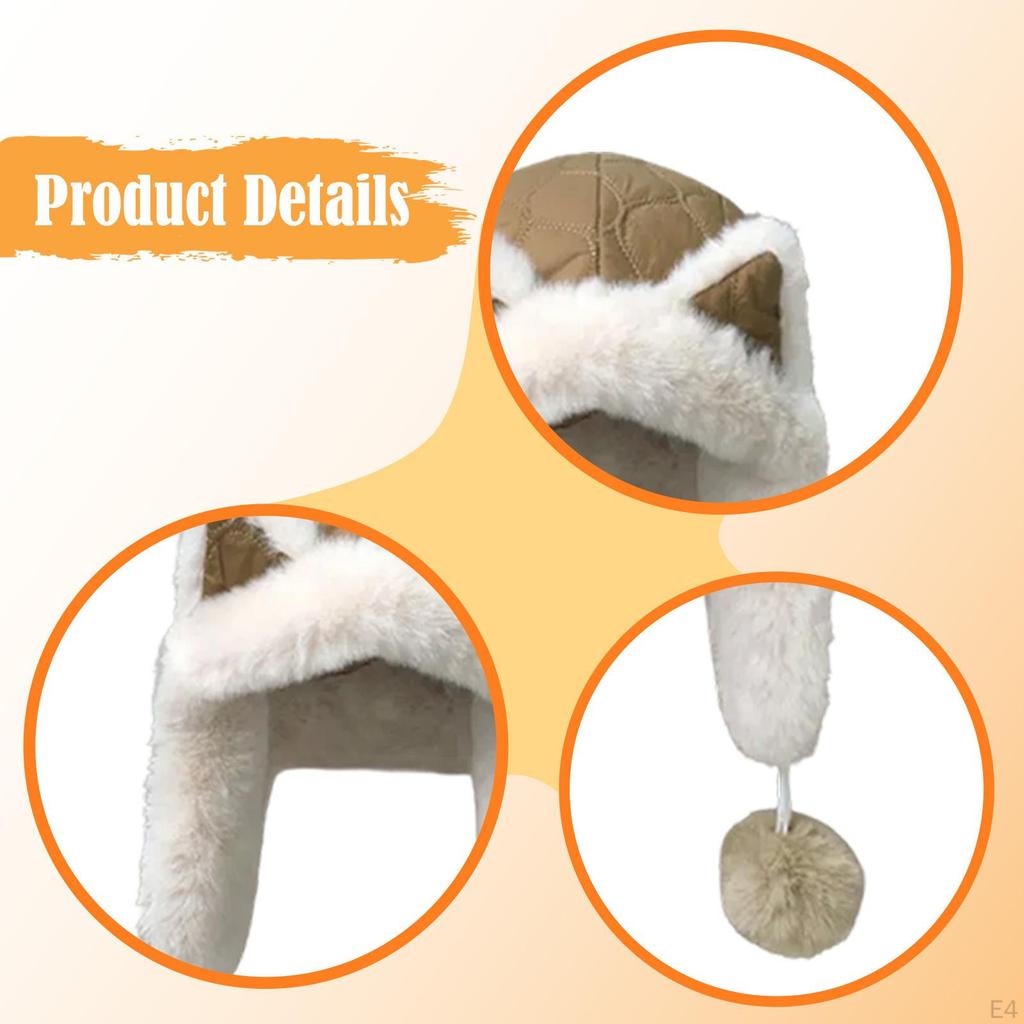 Шапка-ушанка с ушками животных Удобная Стильная Легкая Женская Зимняя Теплая