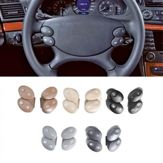 2pcs Car Front Steering Wheel Button Rubber Cover Trim For Benz E W211 2006-2008