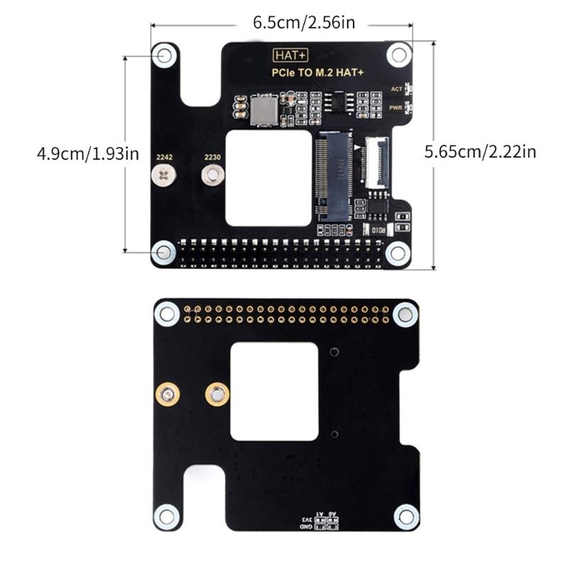 High Speed PCIe to M.2 NVME Adapter HAT Expand Storage Capacity for NVMe SSDs with 16Pin Cable GPIO Header
