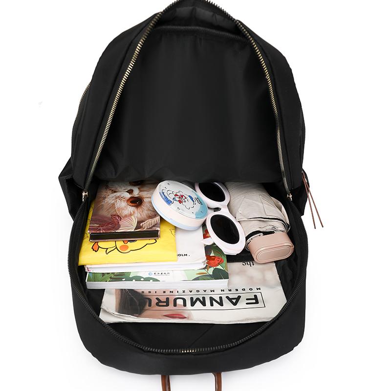 Nylon Color Block Backpack Women's Lightweight Travel Backpack Student Commuter Computer Schoolbag