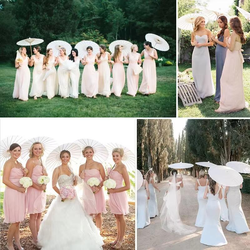 60СМ 1/3/5/10шт Белый бумажный зонт-парасоль для свадебной вечеринки, сувенир, DIY бамбуковые зонты для невесты, летние пляжные фотоаксессуары