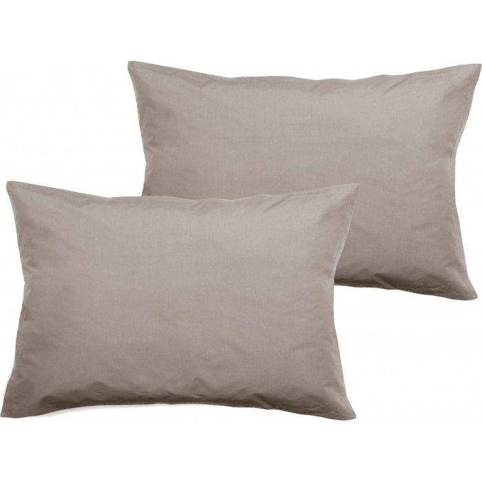 Set of 2 Percale Pillowcases Pure Combed Cotton Long Fibers 80 Threads/cm² Vent Du Sud - Linen - Set of 2 Pillowcases 50 X 70