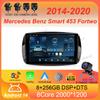 Автомобильное радио Android 14 Carplay для Mercedes Benz Smart 453 Fortwo 2014 2015 - 2020 Навигация GPS Мультимедийный плеер стерео Wi-Fi+4G