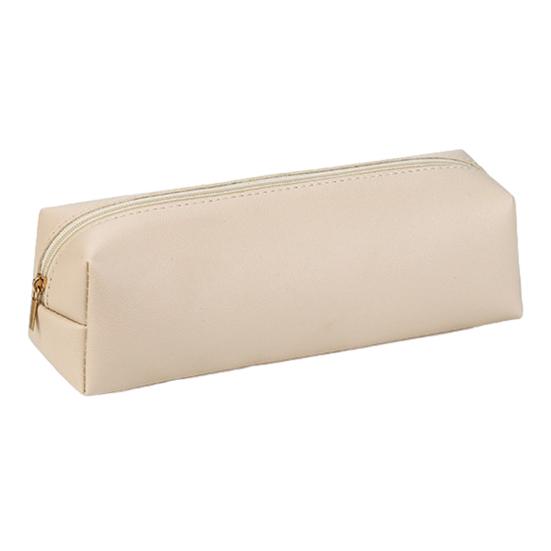 Пенал Прочная сумка-карандаш из искусственной кожи с гладкой молнией Компактная портативная сумка для канцелярских принадлежностей для дома и школы