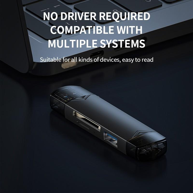 Type C Micro Sd Card Reader Type C To Usb Otg Adapter 6 In 1 USB 3.0 TF Card USB Flash Drive Type C Card Reader