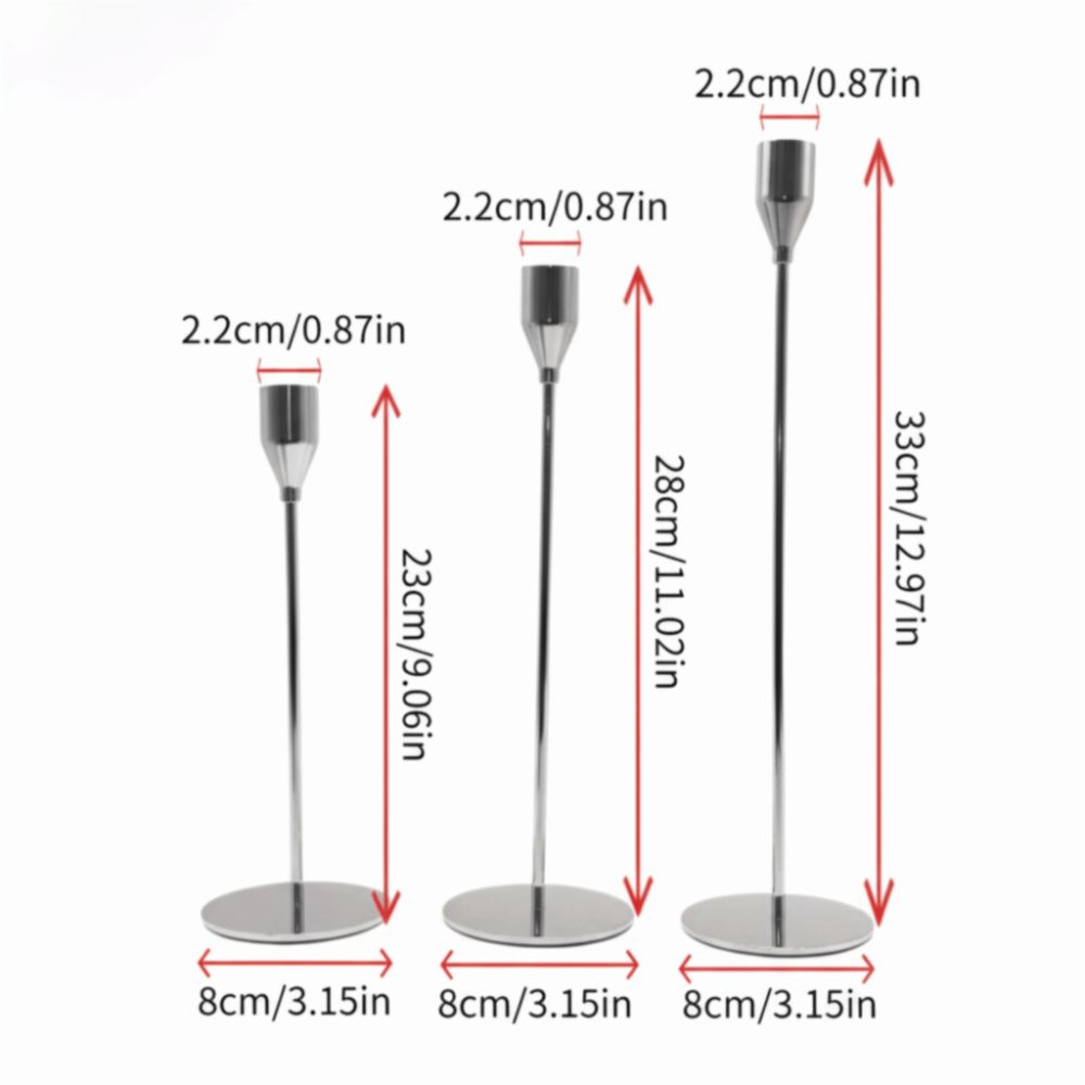 3 шт./комплект Металлические подсвечники Винтажные Простые в использовании Подсвечники для тонких свечей Элегантная металлическая подставка для свечей Свадебный декор