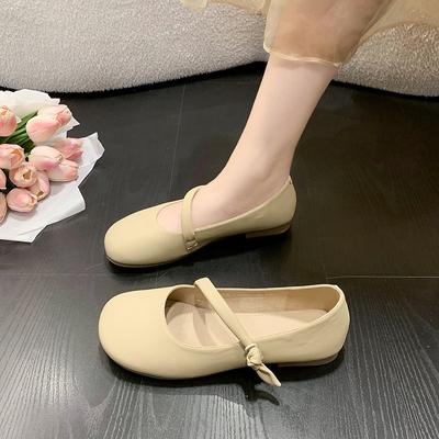 2024 Женские Летние и Осенние Новые Повседневные Ретро Туфли На Плоской Подошве С Небольшим Носком Туфли Мэри Джейн Квадратной Головы