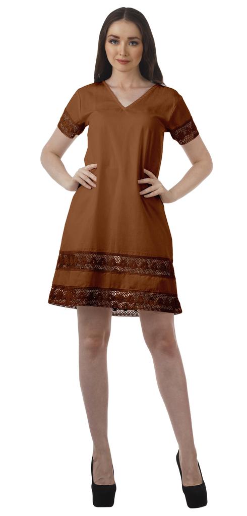 Moomaya Cotton Flex Casual Solid Beach Summer Outfit Womens Cocktail Dresses