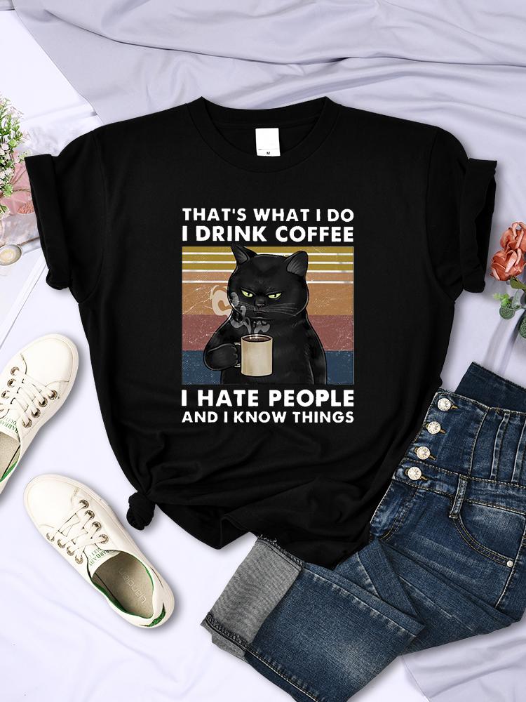 Thats What Tido I Drink Coffee Womens T Shirts Fashion Hip Hop Clothing Allmath Casual Short Sleeve Summer Street Female Tops