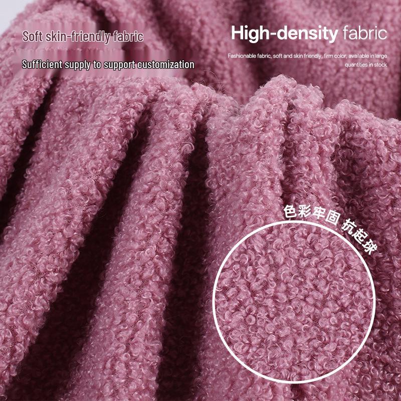 Thickened Flannel Fabric for Clothing, Toys, Home Textiles, Sofas, Shoes, and Hats - Karakul Polyester.
