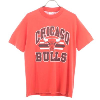 ТРЕНЧ 90-х CHICAGO BULLS Принт Chicago Bulls Футболка для баскетбола с коротким рукавом Мужская Б/у