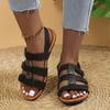Summer New Sandals Women's Adhesive Flat Sole Women's Shoes with Roman Sandals, Casual Fashion Versatile